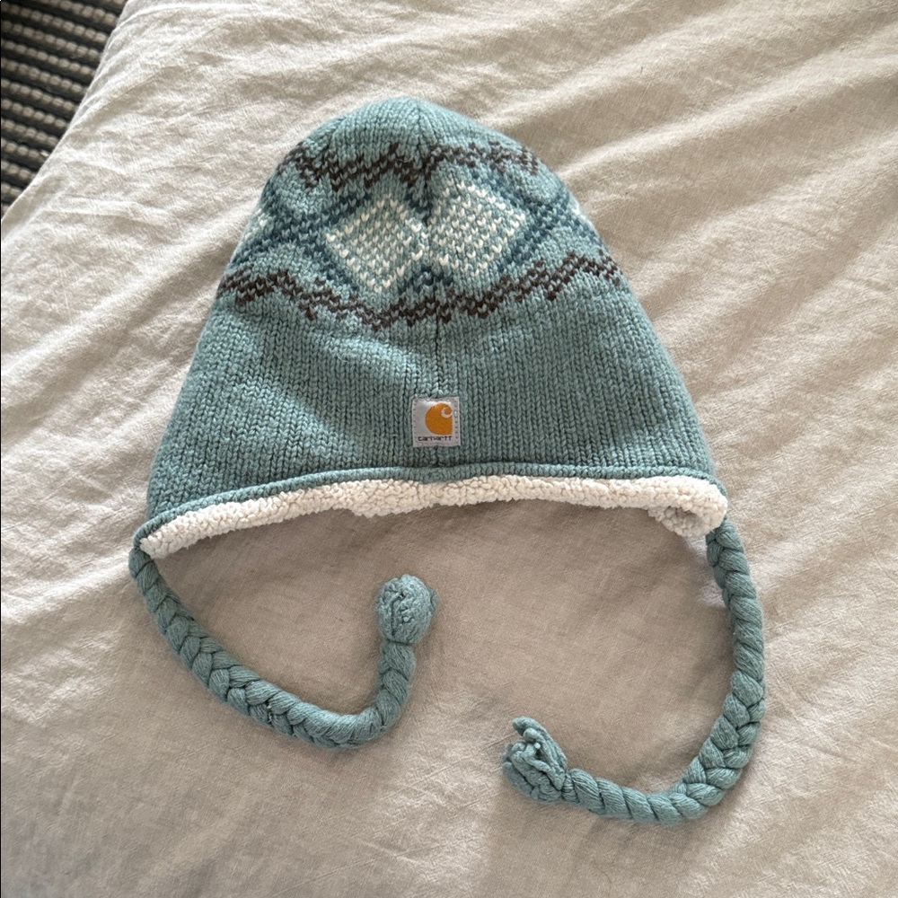 Carharrt Wool Blend Fair Isle Kids Hat. OS